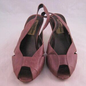 VTG Saks Fifth Avenue Alter Ego Shoes Ladies Brown Size 5.5 M Leather Peep Toe